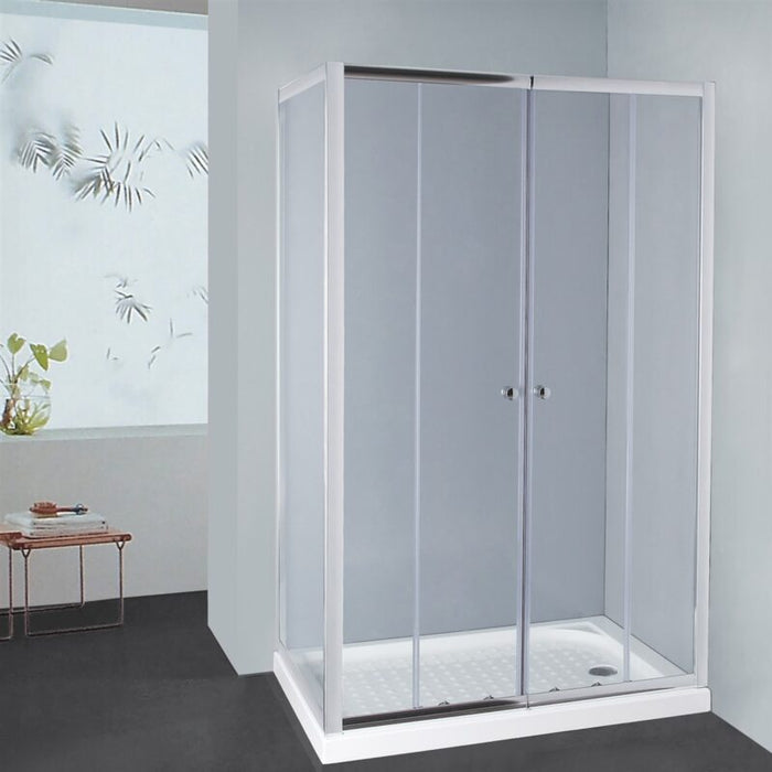 1400-2250*2000mm L Shape Double Sliding Chrome Semi-frameless Shower Screens