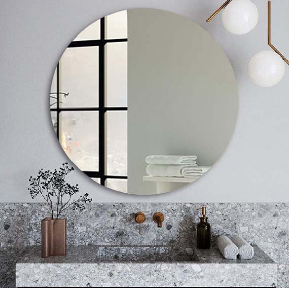 600*600/800*800mm ABS Pencil Edge Copper-free Round Wall Mounted Mirror Only