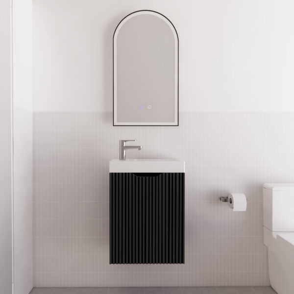 450*250*550mm ABS Vienna Matt Black Wall Hung Mini Vanity