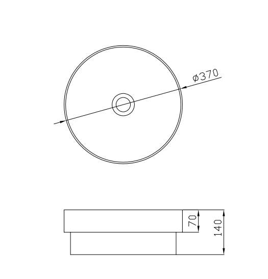 370x370x140mm ABS Roza Matt/Gloss White Ceramic Round Semi-Inset Basin