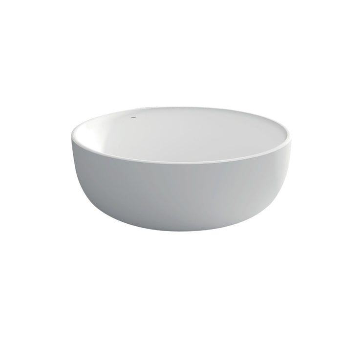 1350*1350*490mm FIE Shinto Round Matte White Cast Stone Solid Surface Freestanding Bathtub With Overflow