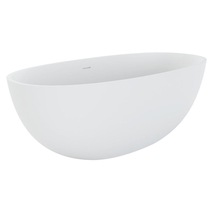 1550/1650*750/800*550/560mm FIE Sasso Matt White Oval Solid Surface Freestanding Bathtub With Overflow