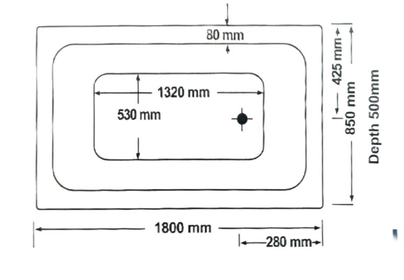 1800*850*500mm Broadway Tano Gloss White Acrylic 6/10/14 Jets Rectangle Drop In Spa Bathtub