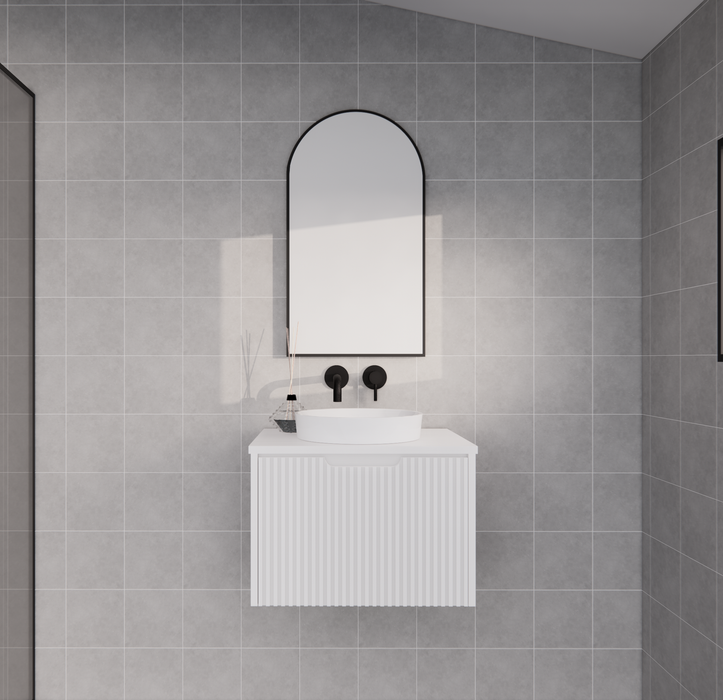 600-1500*450*400mm ABS Vienna Matt White MR Melamined Board Panel With PVC Coating Fluted Wall Hung Vanity