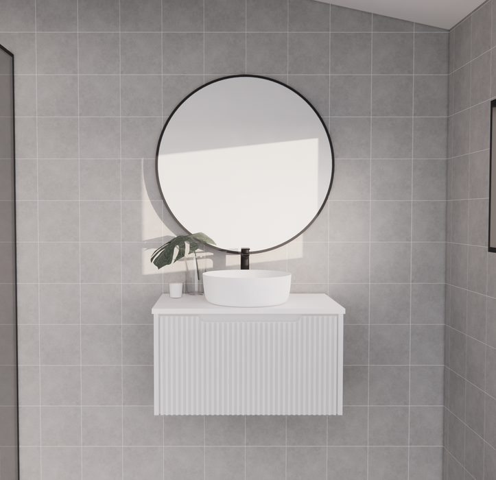 600-1500*450*400mm ABS Vienna Matt White MR Melamined Board Panel With PVC Coating Fluted Wall Hung Vanity