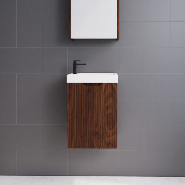 450*250*553mm ABS Vienna Brown Oak Wall Hung Mini Vanity