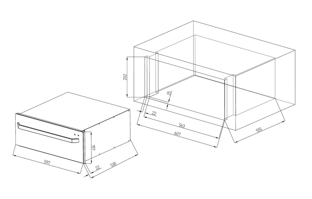 200mm Dilusso Stainless Steel Warming Drawer