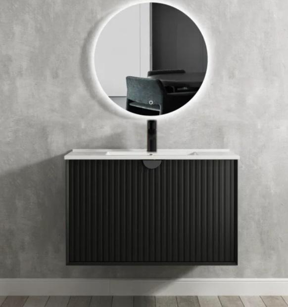 600-1500*460*550mm Marlo Matte Black Bathroom Cabinet Only and Ceramic / Stone Top Wall Hung Vanity