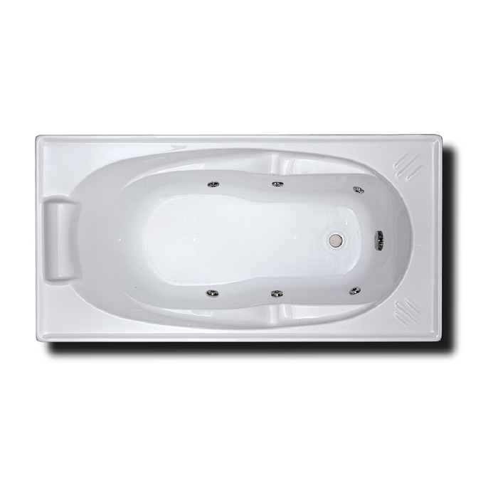 1360*700*470mm Broadway Alita White Rectangle Acrylic 6/10/12 Jets Drop In Spa Bathtub