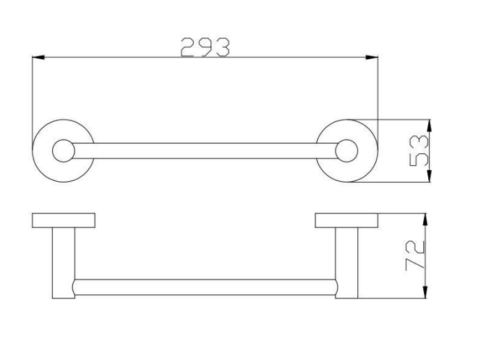 250mm BK RUND Chrome/Matt Black/Brushed Nickel/Brushed Gold/Brushed Gun Metal Brass Single Round Bars Towel Rails