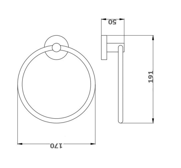 BK RUND Chrome/Matt Black/Brushed Nickel/Brushed Gold/Brushed Gun Metal Brass Round Towel Rings