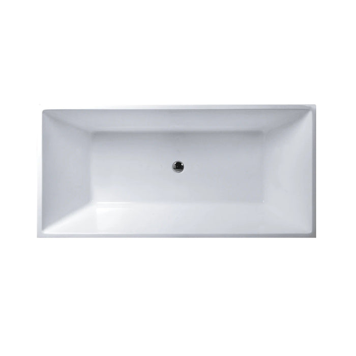 980-1700mm Broadway Cubica White/Black Acrylic Rectangle Freestanding Bathtub