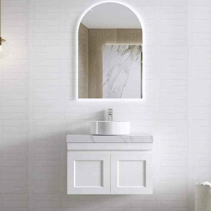 600-1500*460*450mm Hampton Matte White Bathroom Cabinet Only and Ceramic/Stone Top Wall Hung Vanity