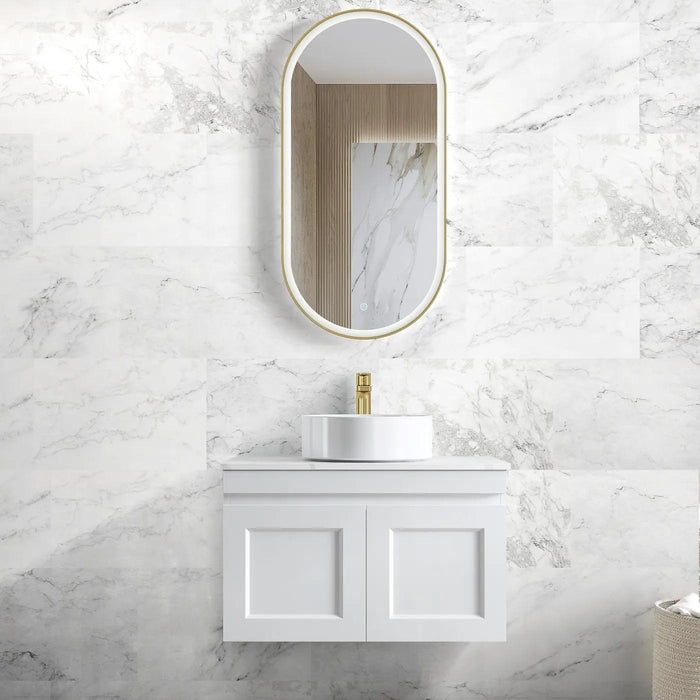 600-1500*460*450mm Hampton Matte White Bathroom Cabinet Only and Ceramic/Stone Top Wall Hung Vanity