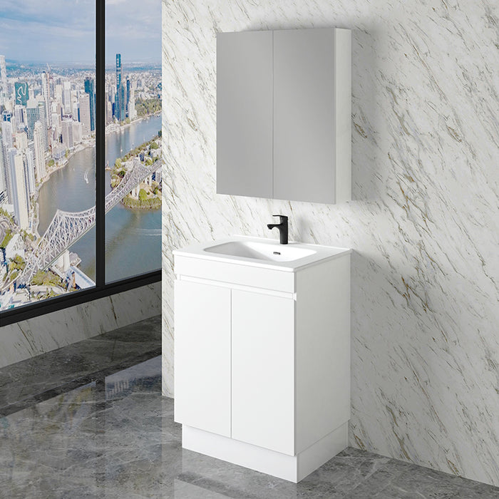 600-1800mm*820*450mm ABS Less Polyurethane Moisture Resistance Gloss White Freestanding Vanity With Kickboard