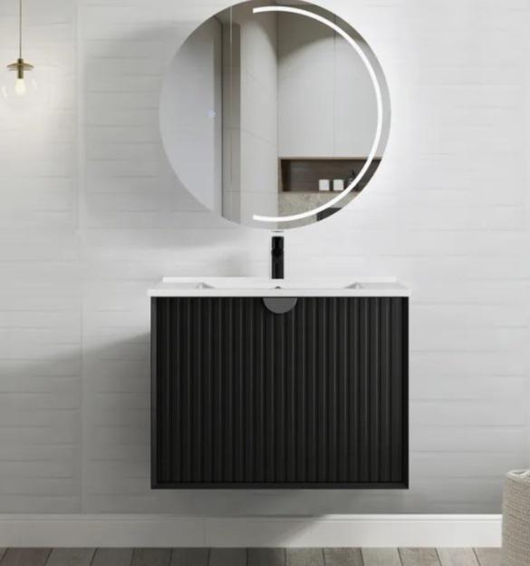 600-1500*460*550mm Marlo Matte Black Bathroom Cabinet Only and Ceramic / Stone Top Wall Hung Vanity