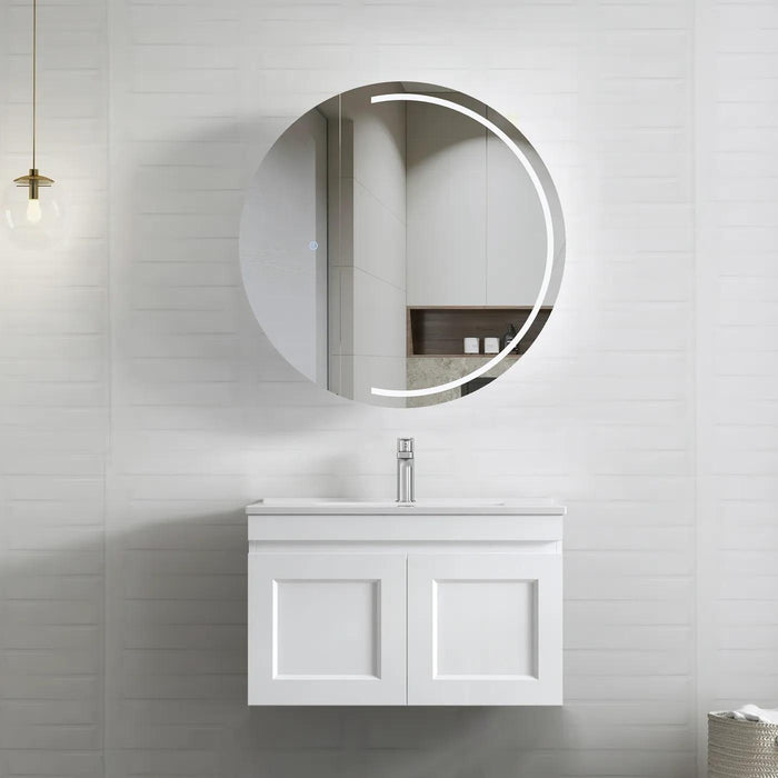 600-1500*460*450mm Hampton Matte White Bathroom Cabinet Only and Ceramic/Stone Top Wall Hung Vanity