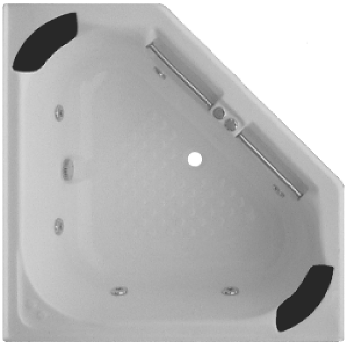 1350*1350*470mm Broadway Villena 6/10/14 Jets Acrylic Diamond Corner Spa Bathtub