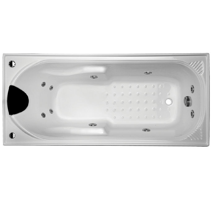 1320-1800*815*530mm Broadway Isabella 6/10/12 Jets White Acrylic Rectangle Drop In Spa Bathtub