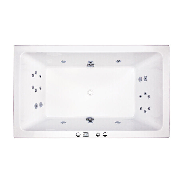 1800*1100*500mm Broadway Quadrato 22 jets White Acrylic Drop In Spa Bathtub