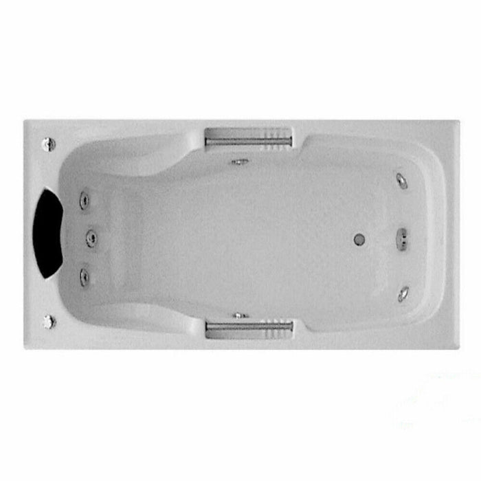 1725*860*530mm Broadway Marchena 7/12 Jets White Acrylic Rectangle Drop In Spa Bathtub