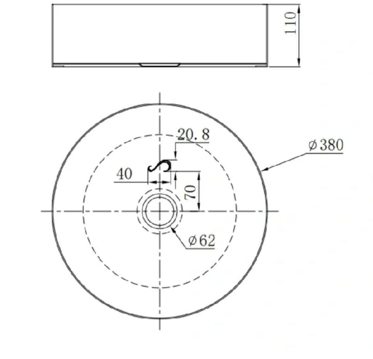 380*380*110mm Infinity Handmade Brushed Nickel Stainless Steel Round Above Counter Basins